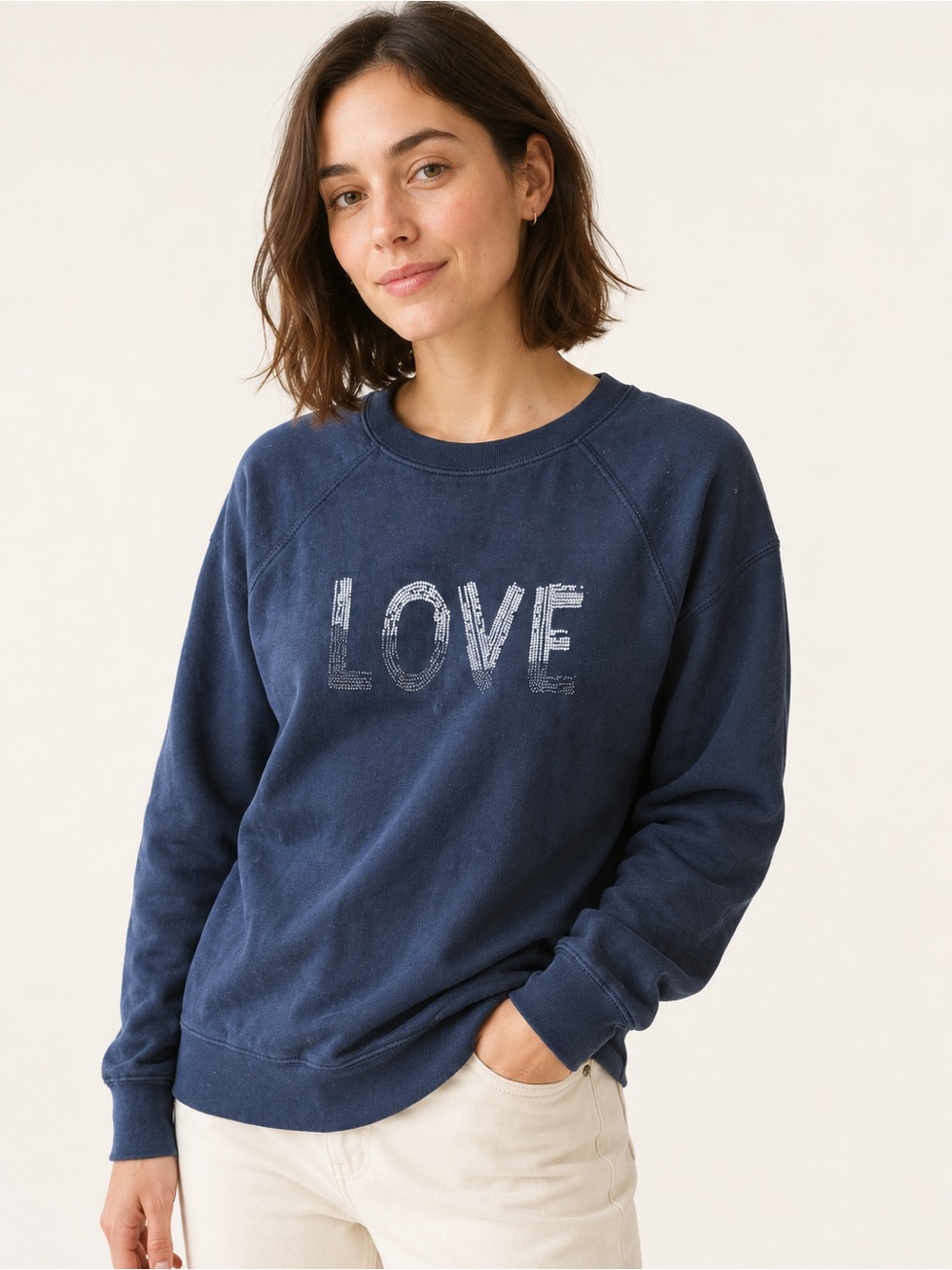 Zadig Voltaire Love Rhinestone Sweatshirt Black Cotton XS